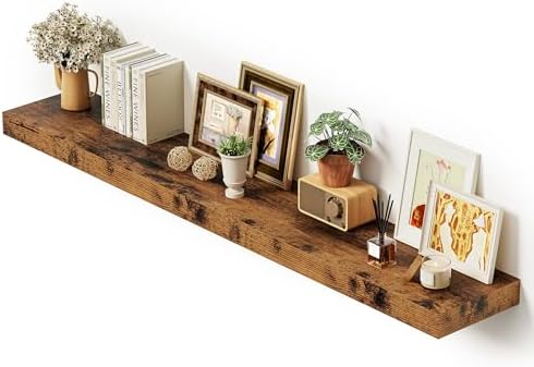 Vivelove Deep Floating Shelves 55x10” Set of 1, Rustic Brown by VIVELOVE