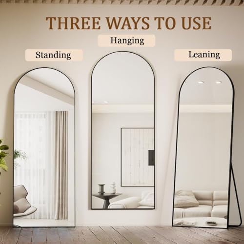 Koonmi 71x26 Arched Full Length Mirror, Floor Mirror - Image 4
