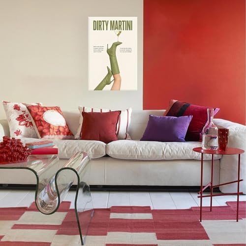 Green Cowgirl Boots Canvas Wall Art Trendy Olive Martini Print Poster Preppy - Image 5