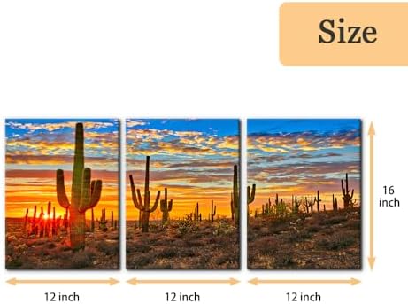 Pacimo 3 Pieces Wilderness Cactus Wall Art Decor - Image 4