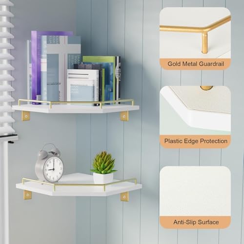 Tirzah White Wall Mount Corner Shelf - Image 4