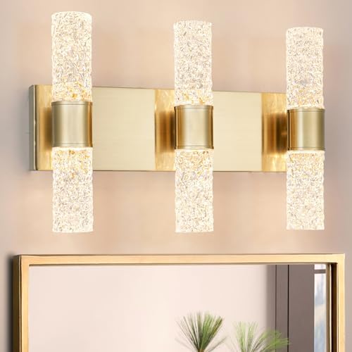 Gold Bathroom Light Fixture, Modern Brushed Vanity Light by Ditoon