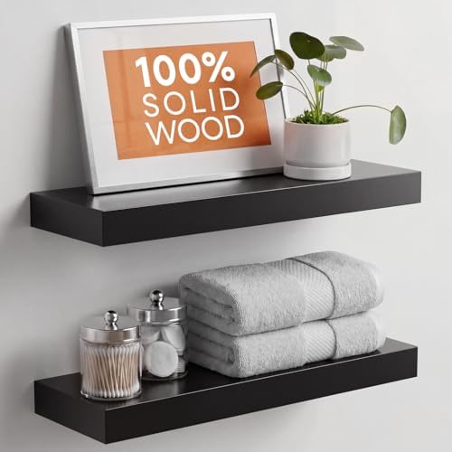 Homeforia 20 Inch Floating Shelves, High-End Solid Pine Wood by Homeforia