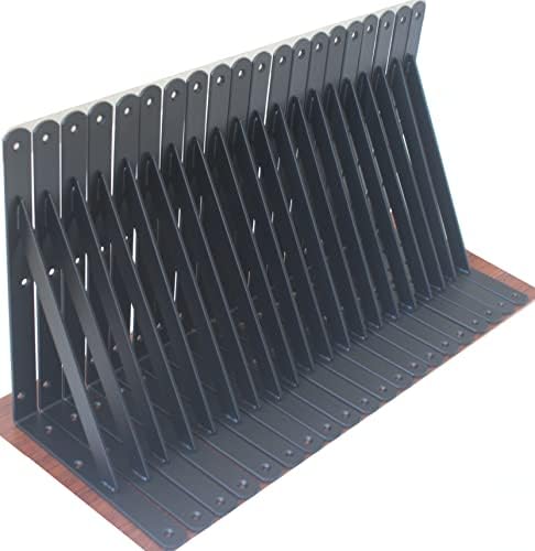 32 Pack L11 x H 8" Black Heavy Duty Shelf Brackets by MHMYDZ