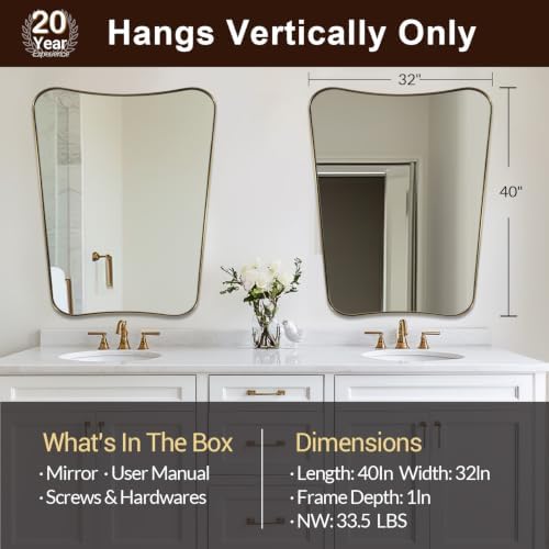 ANDY STAR Irregular 32"x40" Gold Mirrors - Image 2
