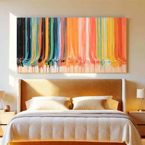 Large Abstract Wall Art Prints Colorful Vertical Stripes Print 29"×58" - Image 5