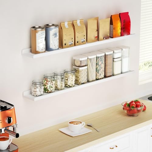 Love-KANKEI 48" Long White Floating Shelves - Image 6