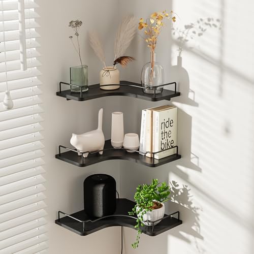 L-Shaped Corner Floating Shelves Wall Mounted Set of 3 - Image 2