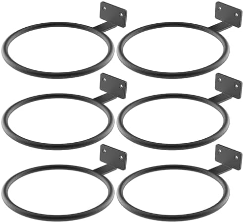 Wall Plant Holder Bulk 4in 6Pack Metal Ring Plant Hanger Black by QualityEfficiency