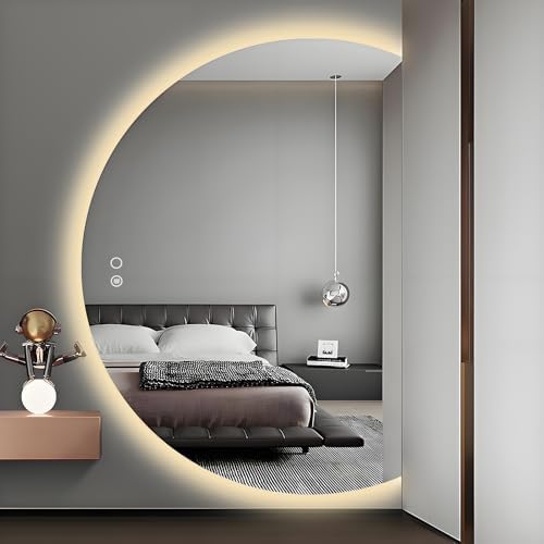 35.4" x 23.6" Modern Half Moon LED Mirror - Image 5