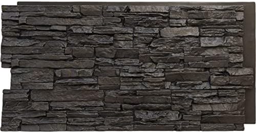 EverStone Canyon Ridge Faux Stone Panel, 45 3/4"W x 24 1/2"H x 1 1/4"D by EkenaMillwork
