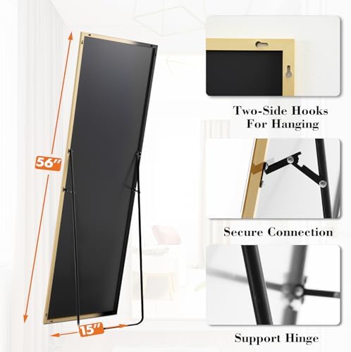 Sweetcrispy 56"x15" Full Length Mirror, Standing Full Body Mirror - Image 5