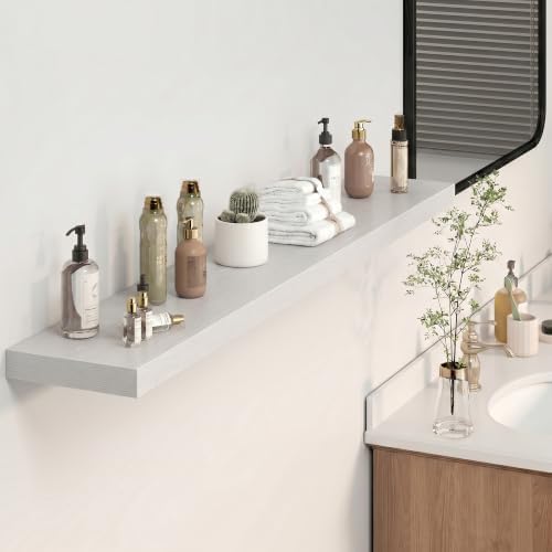 Heimlove Floating Shelves 55.1" W x 9.3" D White Set of 2 - Image 6