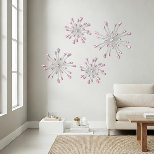 ZEXUIRU 4 Set Silver Starburst Wall Art - Image 2