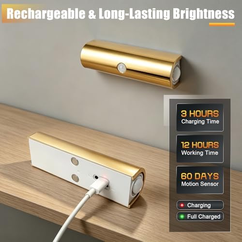 2 Pack Motion Sensor Wall Light, Rechargeable Wall Sconces - Image 5