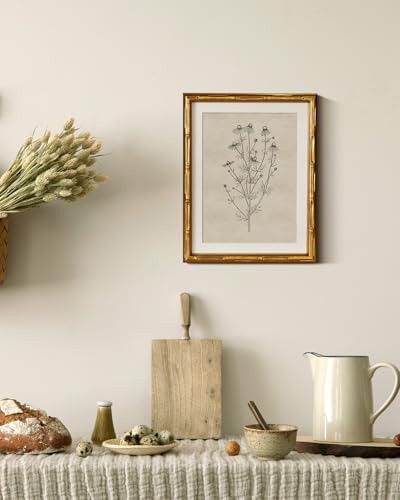 InSimSea Gold Bamboo Framed Wall Art, Chamomile Botanical Prints - Image 5