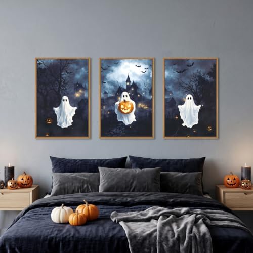Aryroi Large Spooky Halloween Framed Canvas Wall Art Set- 16"x24"x3 - Image 4