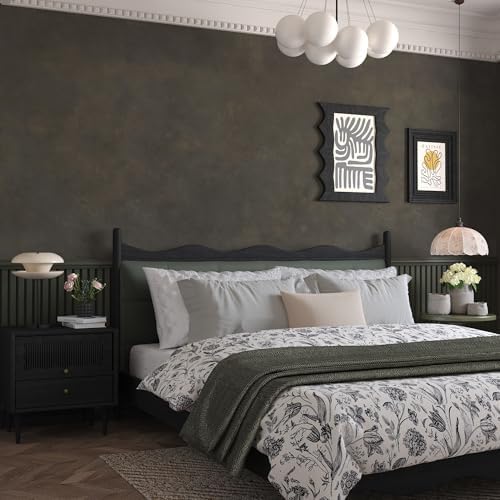 JSEVEM 31"×354" Large Size Extra Thick Wide Dark Brown Tan Grey Rusty Concrete by JSEVEM