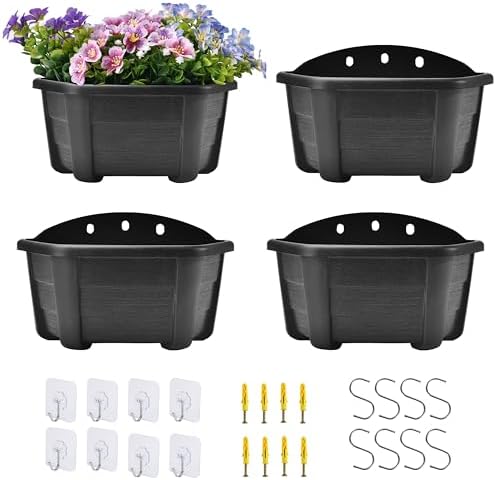 ORIMERC 9.8 inch Wood Imitated Wall Planter Pots by OrimercGarden