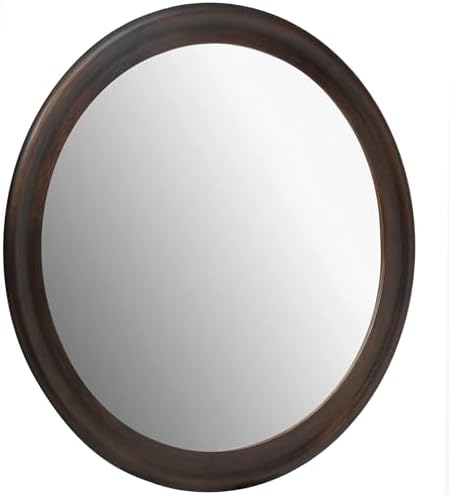 CULER Round Wall Mirrors 36 Inch, Wood Mirror by Culer