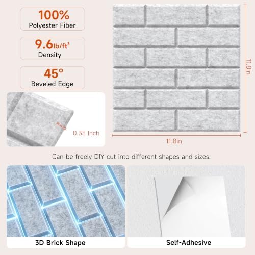 TO-TH Acoustic Panels Peel and Stick Decor Wall Panel 24 Pack - Image 2