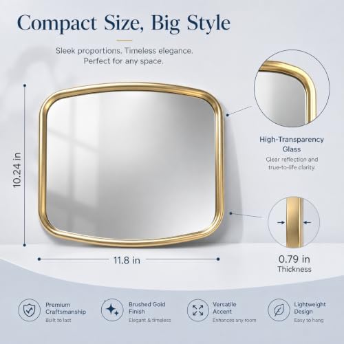 2 Pack Rounded Square Wall Mirror, Aesthetic Curved Edge Vanity Mirror - Image 2
