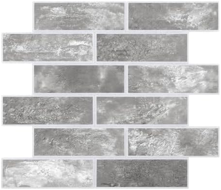 8-Pack 3D Faux Brick Acoustic Wall Panels, 11.8" x 11.8" Peel and Stick PET by premiumqualitypeelandsticktile