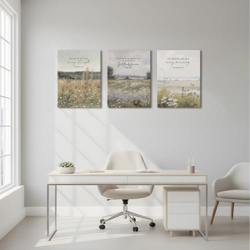 GJJXYCZF Christian Bible Verse Wall Art Jesus Scripture Floral Canvas Wall - Image 2
