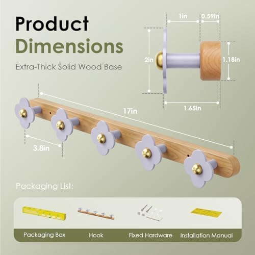Tindbea Upgreded Heavy Duty Coat Rack Wall Mount - Image 4