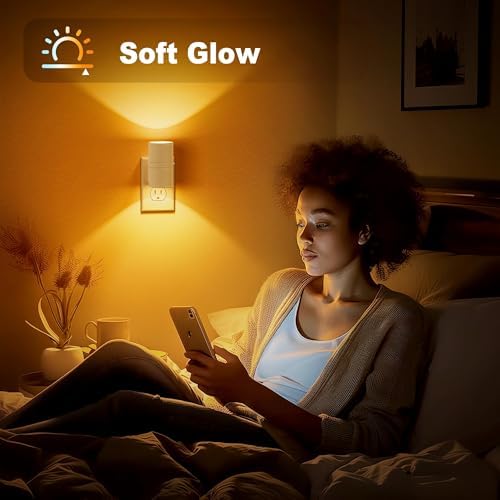 JandCase Amber Night Lights Plug into Wall, Dimmable Night Light Plug in - Image 5
