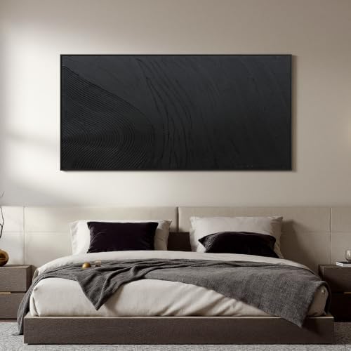 Large Black Abstract Wall Art Modern Hand-Drawn Canvas Wall Art Decor - Image 4