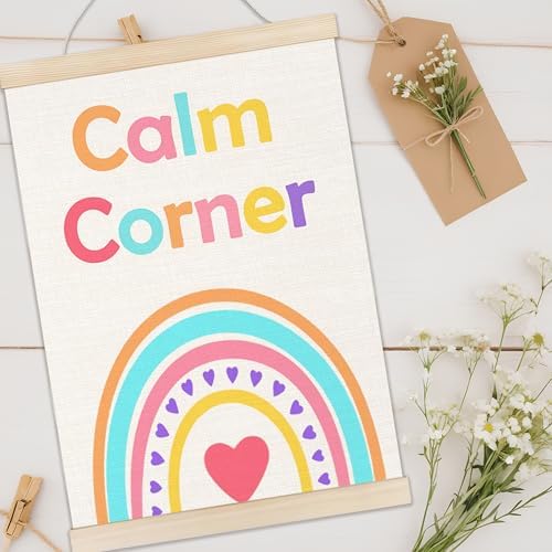 Welshower Boho Rainbow Calm Corner Poster Hanger Frame, Colorful Mental Health - Image 2