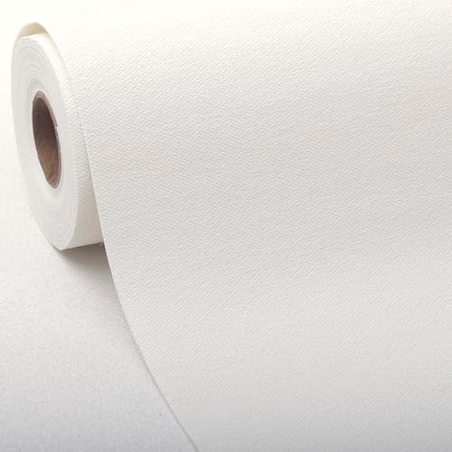 SHUFA White Cotton-Like Textured Grasscloth Wallpaper Matte Thick Real Woven by Unknown