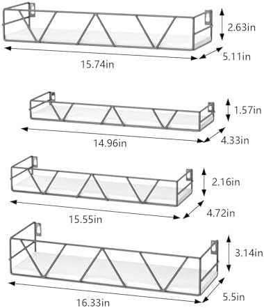 Floating Shelves Set of 4, Wood Wall Shelf, Farmhouse Shelf - Image 3