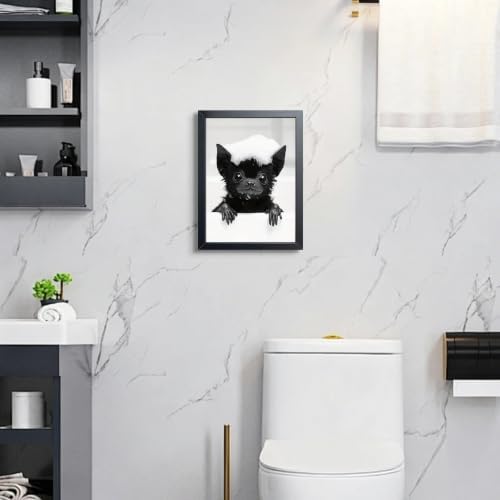 Funny Bat Bathroom Wall Art, Gothic Farmhouse Bat Wall Decor Painting, Humorous - Image 2
