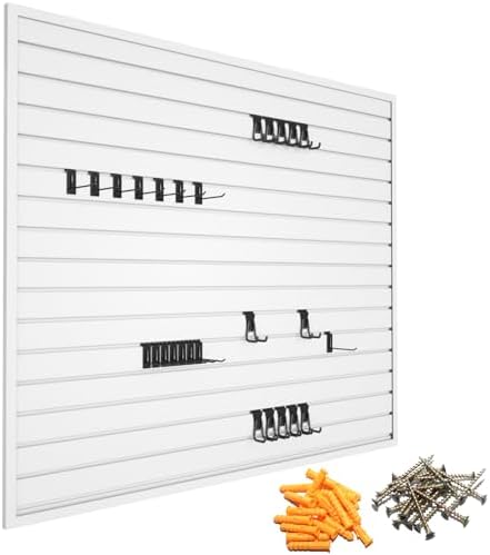Yuzzy Slat Wall Paneling 4 x 4ft, Garage Slatwall Panel Wall Storage Systems by Yuzzy