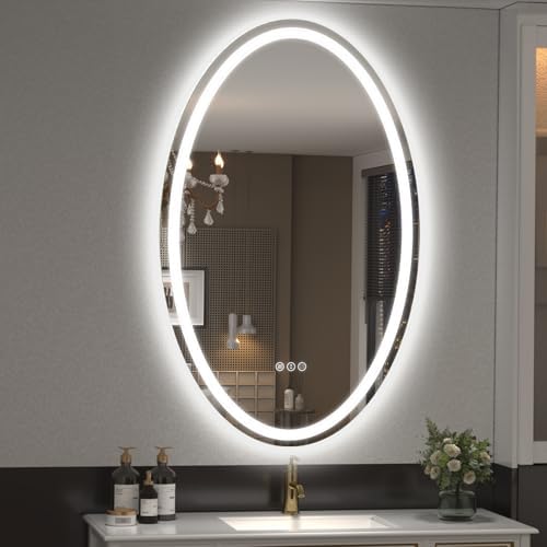 SMIROR 40 x 24 Oval LED Bathroom Mirror, Lighted Vanity Mirror by SMIROR