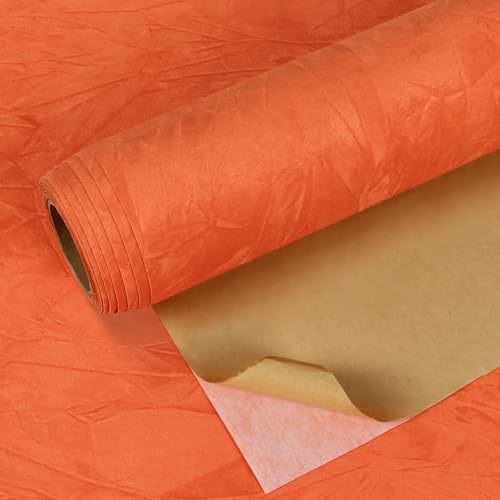 VEELIKE Self Adhesive Crushed Velvet Drawer Liner Orange Felt Roll Soft Velvet by VEELIKE
