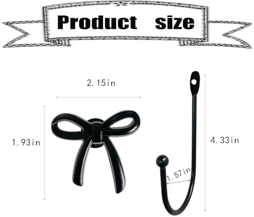 Bow Wall Hook 4 pcs Decorative Wall Hooks - Image 2