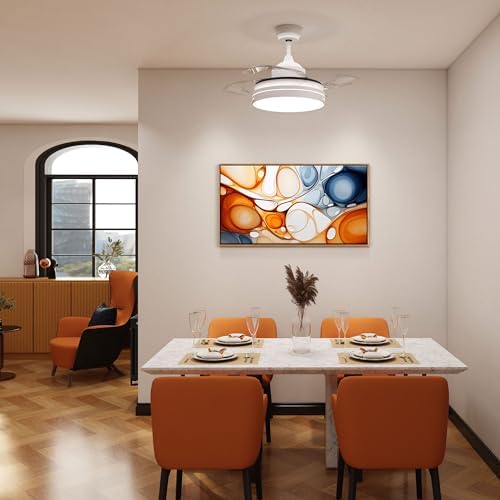 KLAKLA Orange and Blue Abstract Wall Art - Image 3