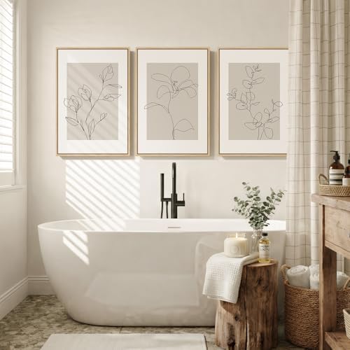 Framed Neutral Minimalist Floral Wall Art - Image 6