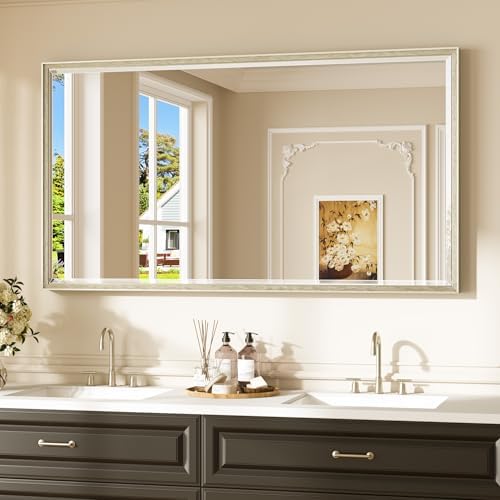 Keonjinn 55" x 30" Brushed Nickel Bathroom Mirrors by Keonjinn