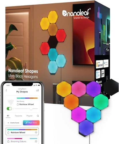 Nanoleaf Shapes Hexagon Lights, Smart RGBW LED Wall Light Panels by NANOLEAF