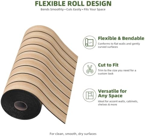 Elvone Peel and Stick PVC Slat Wood Wall Panel - Image 4