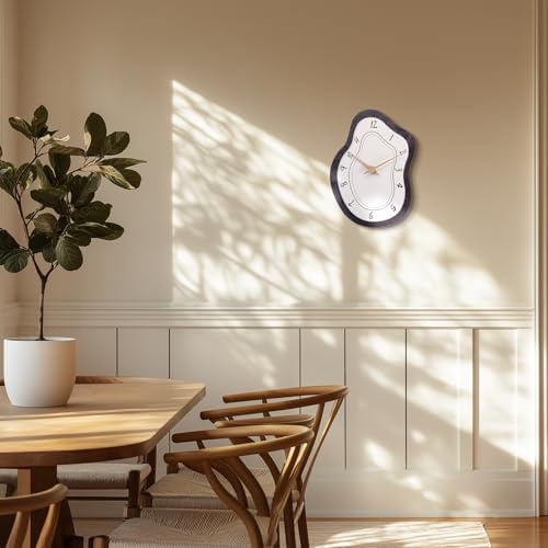 Mid Century Irregular Shape Retro Wall Clock, 14 x 10 Inch - Image 4