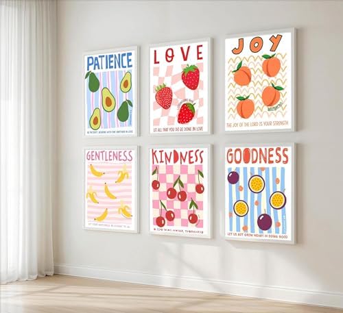 Fruit of the Spirit Bible Verses Wall Art Minimalist Striped Christian Poster - Image 3
