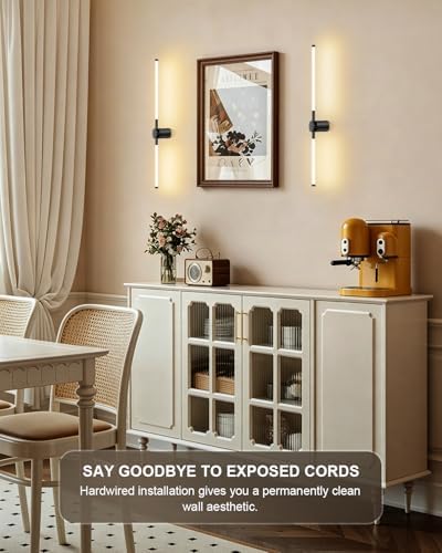 FRIDEKO HOME Hardwired Wall Sconces Set of Two, 4000K LED Sconces Wall Lighting - Image 2