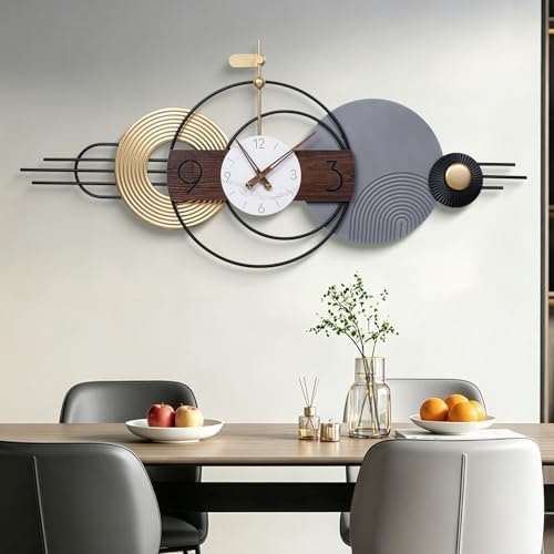 50x22 Inch Decorative Wall Clock Battery Operated Silent Non-Ticking by Tiuposr