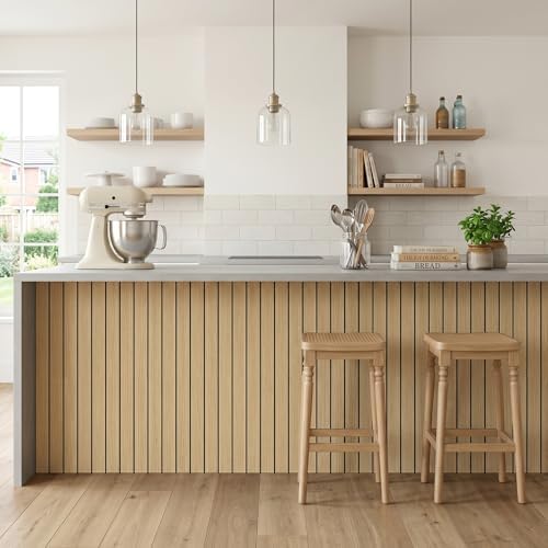 Peel and Stick Faux Wood Slat Wall Panels, 3D Wood Grain Wallpaper - Image 6