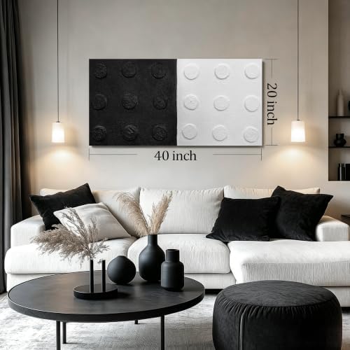HUBOSKN Black And White Canvas Wall Art - Image 4